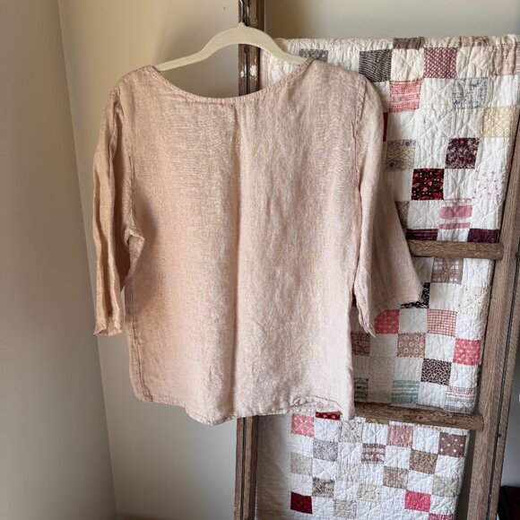 Giusy 3/4 length Sleeve Linen Top - Picture 5 of 6